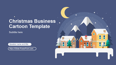 iSlide Christmas Business Cartoon Theme Template with instructions