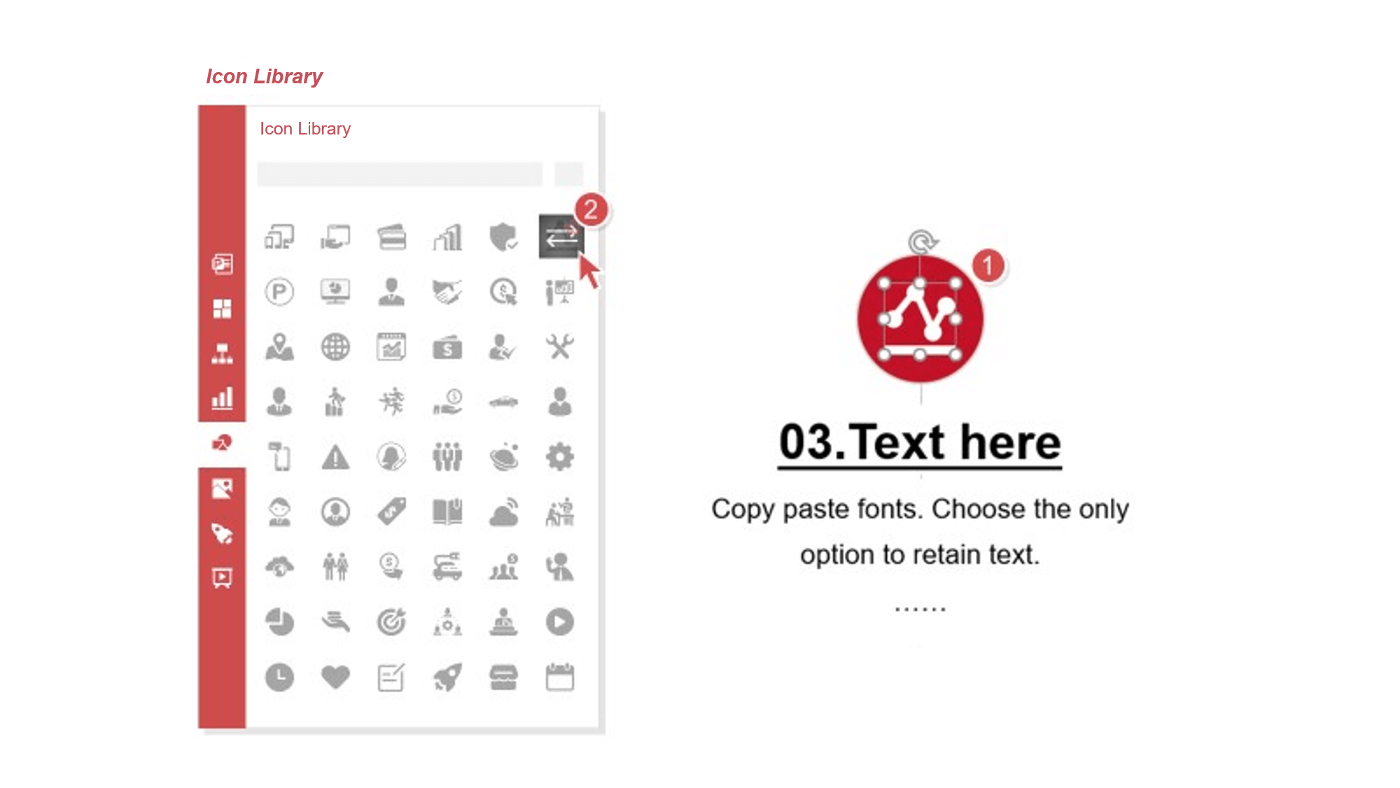 Example of replacing an icon