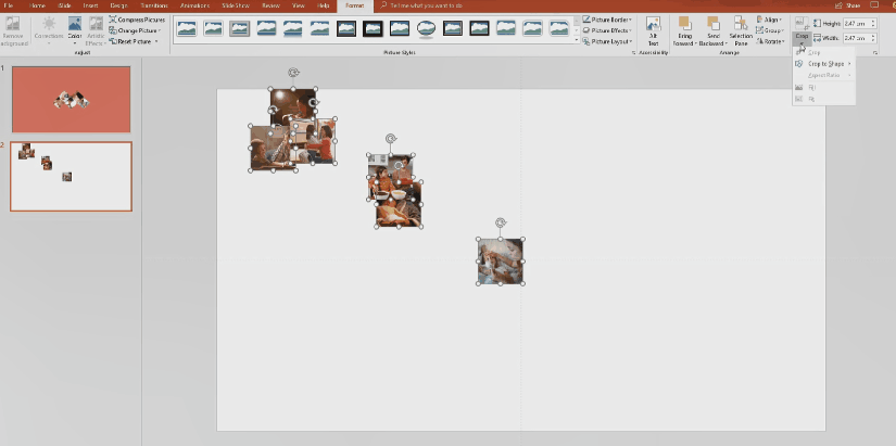 Creating the next letter with the iSlide circular layout.