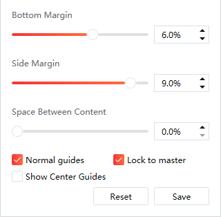 Uniform guide sliders bottom screen