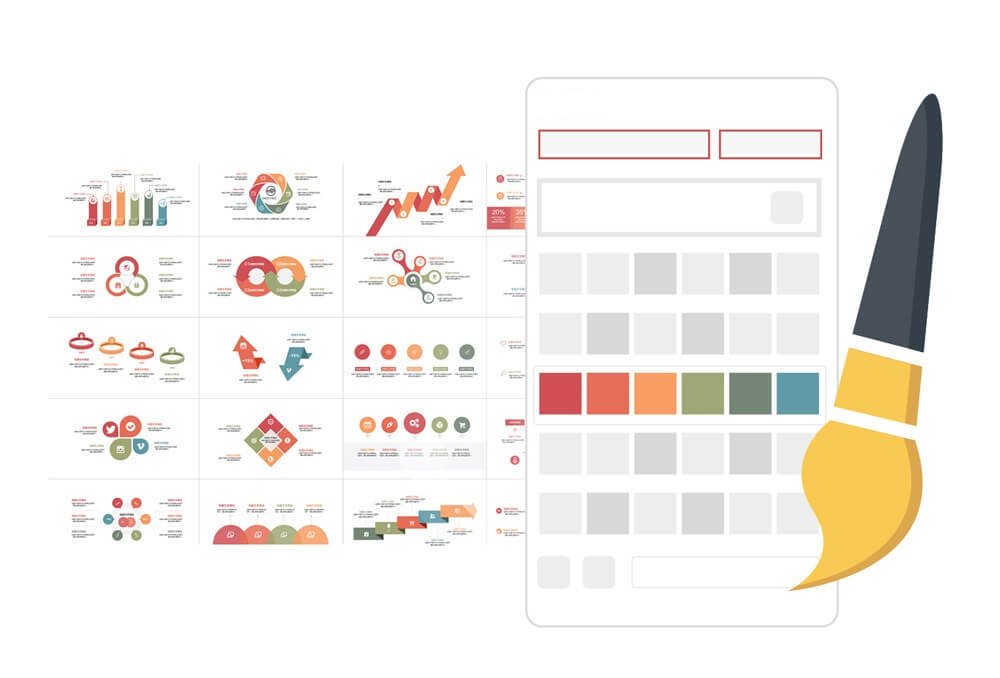 Select an iSlide color theme from the library for every presentation.