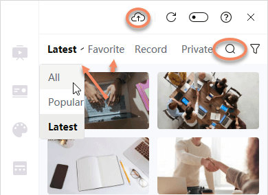 the iSlide Picture Library explaining Sort Upload and Search