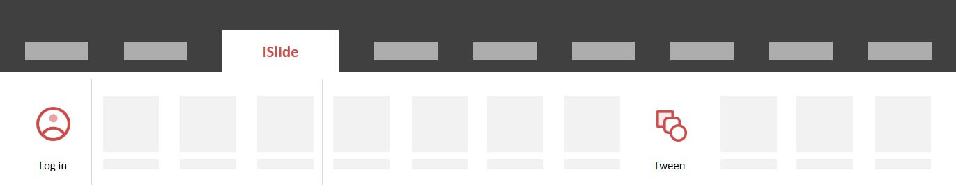 The Tween location in the iSlide menu ribbon