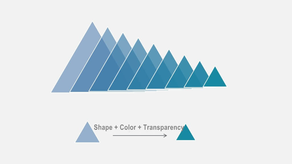 iSlide Tween - Shape, color and transparency example.