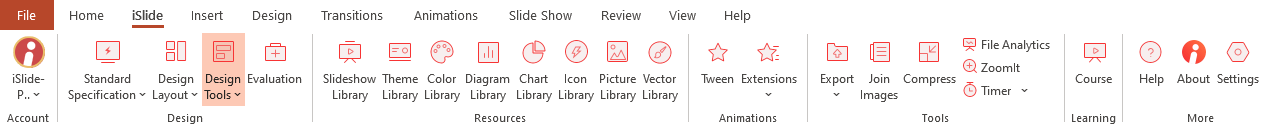 iSlide PowerPoint menu integrated ribbon version 6