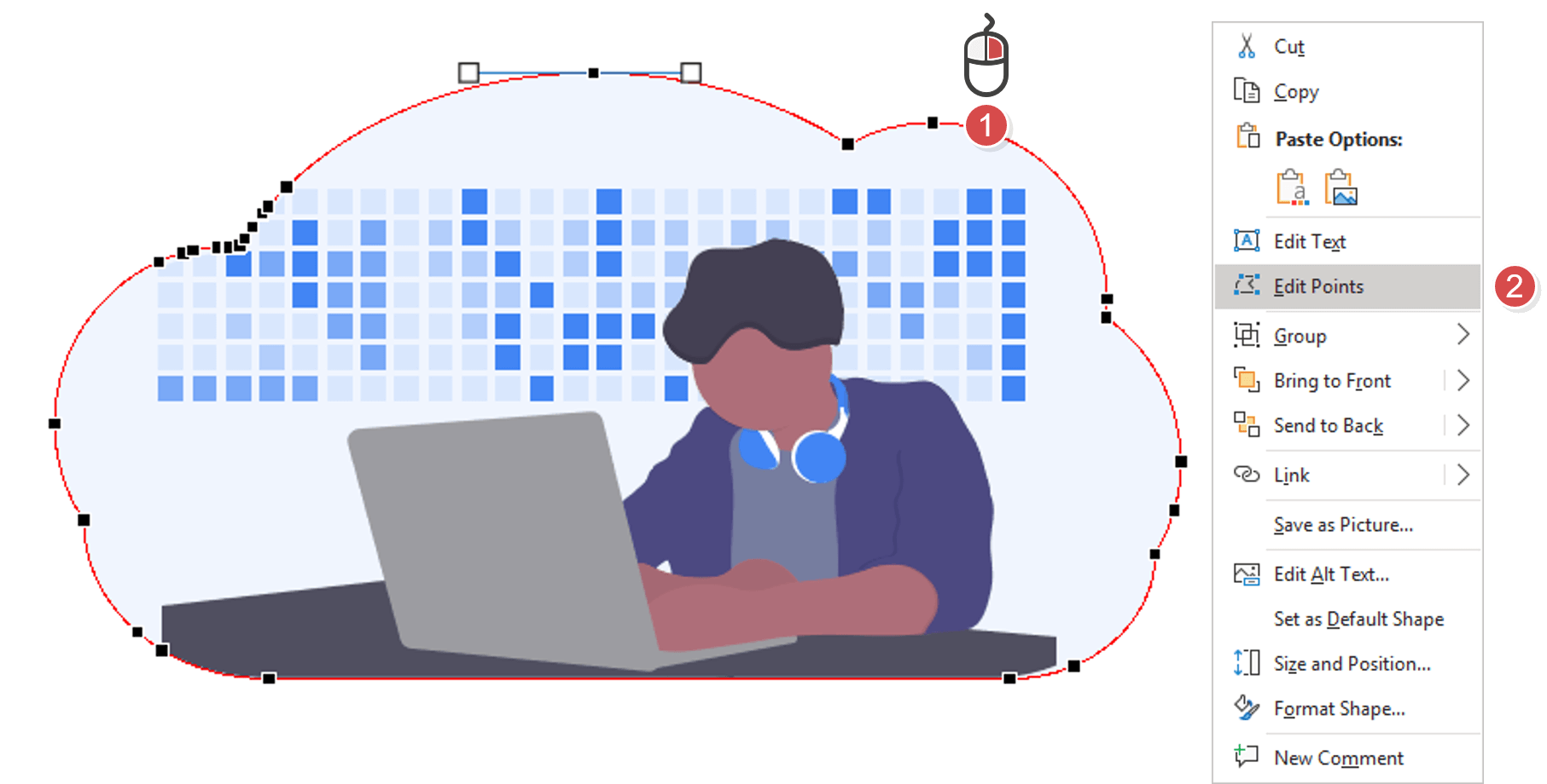 How to edit line points in a vector object