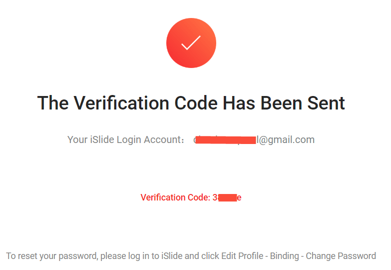 iSlide Email verification example